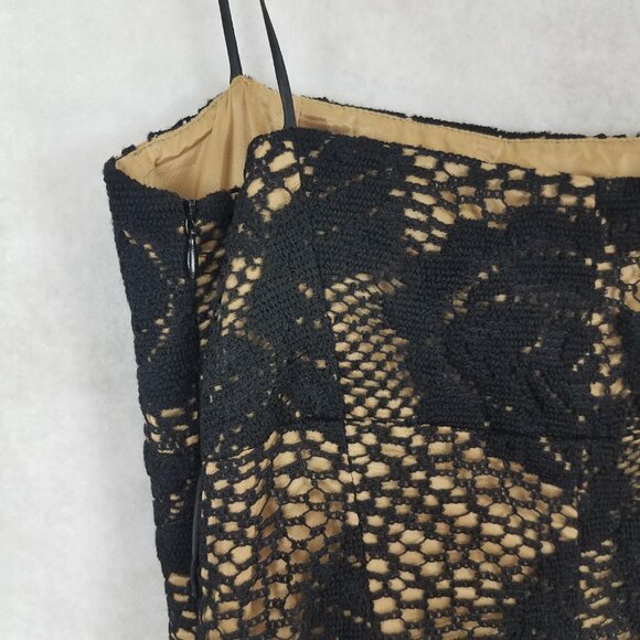 ICE ICEBERG IT 42/ US S Black Cocktail Sheath Dress Spaghetti Straps Lace knit - Picture 5 of 12